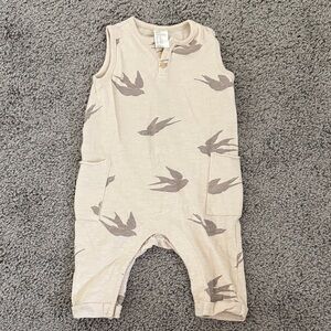 H&M Cream and Brown Baby Romper